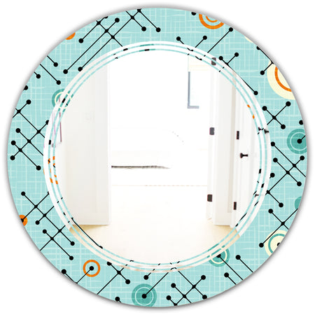 Retro Abstract Design XIV - Modern Round or Oval Wall Mirror - Triple C