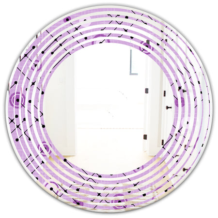 1950 Retro Pattern III - Modern Round or Oval Wall Mirror - Wave