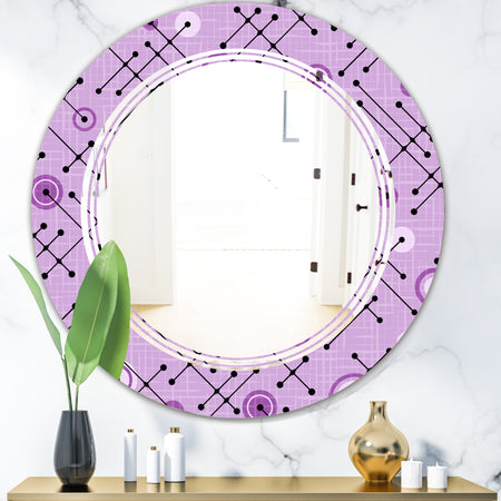 1950 Retro Pattern III - Modern Round or Oval Wall Mirror - Triple C