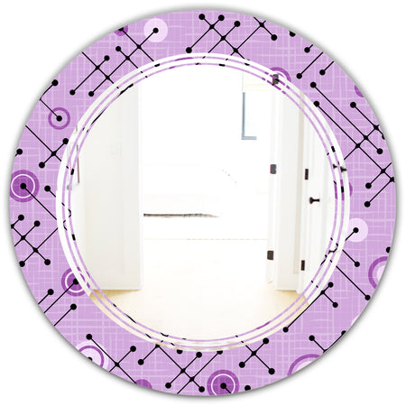 1950 Retro Pattern III - Modern Round or Oval Wall Mirror - Triple C