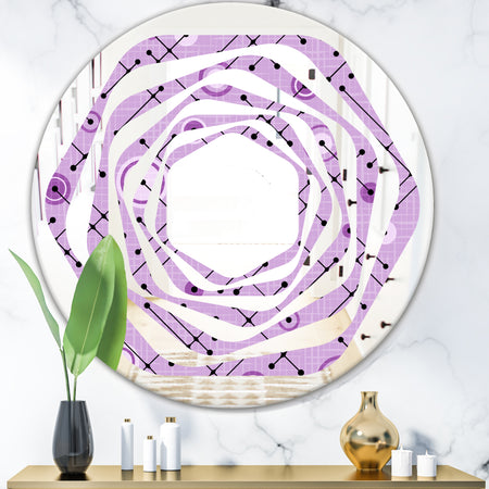 1950 Retro Pattern III - Modern Round or Oval Wall Mirror - Whirl