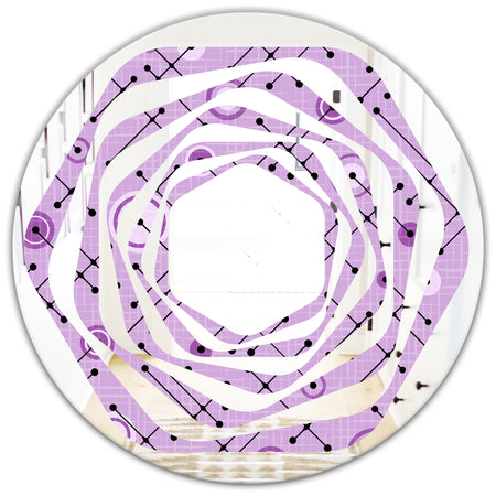 1950 Retro Pattern III - Modern Round or Oval Wall Mirror - Whirl