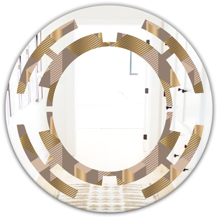 Retro Square Design V - Modern Round or Oval Wall Mirror - Space
