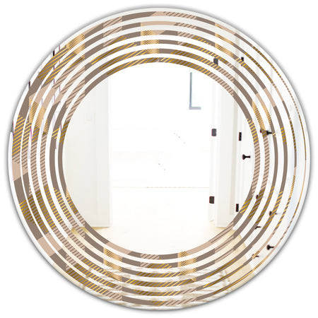 Retro Square Design V - Modern Round or Oval Wall Mirror - Wave