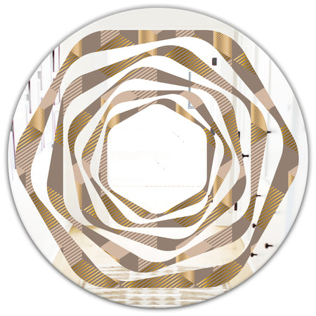 Retro Square Design V - Modern Round or Oval Wall Mirror - Whirl