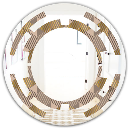 Retro Square Design VI - Modern Round or Oval Wall Mirror - Space