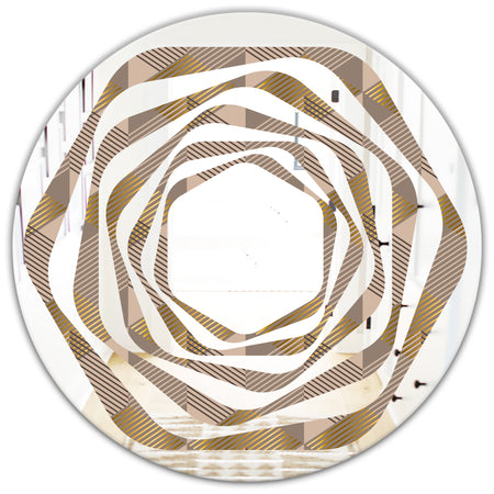 Retro Square Design VI - Modern Round or Oval Wall Mirror - Whirl