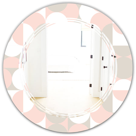 Retro Circular Pattern III - Modern Round or Oval Wall Mirror - Triple C