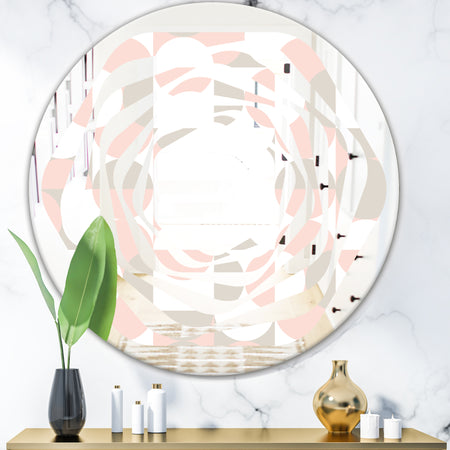 Retro Circular Pattern III - Modern Round or Oval Wall Mirror - Whirl