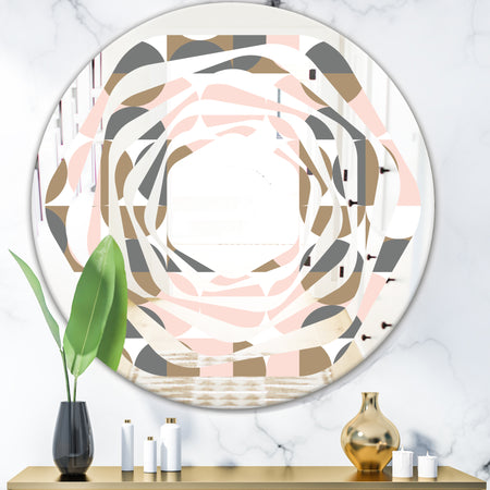 Retro Circular Pattern IV - Modern Round or Oval Wall Mirror - Whirl
