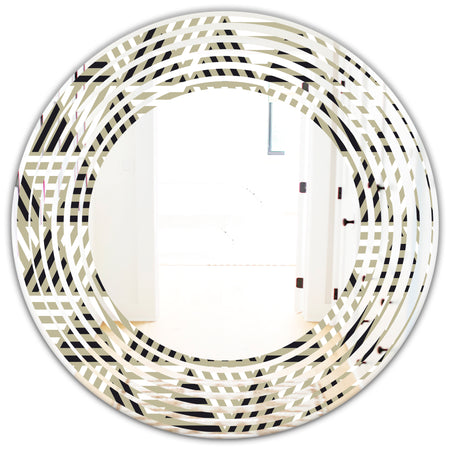 Triangular Retro Design VIII - Modern Round or Oval Wall Mirror - Wave