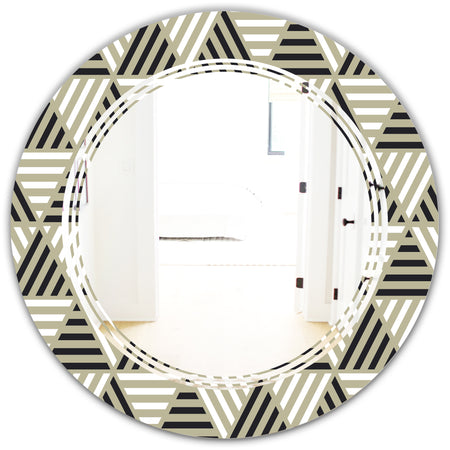 Triangular Retro Design VIII - Modern Round or Oval Wall Mirror - Triple C
