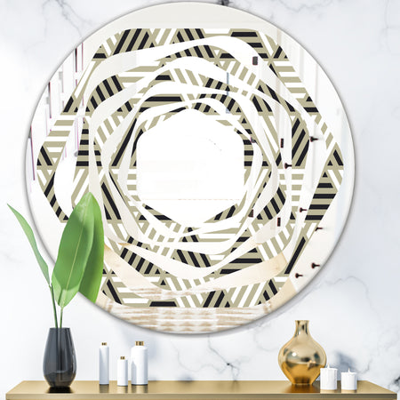 Triangular Retro Design VIII - Modern Round or Oval Wall Mirror - Whirl