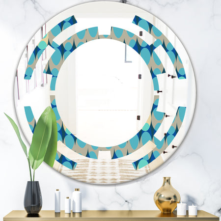 Retro Abstract Design XV - Modern Round or Oval Wall Mirror - Space