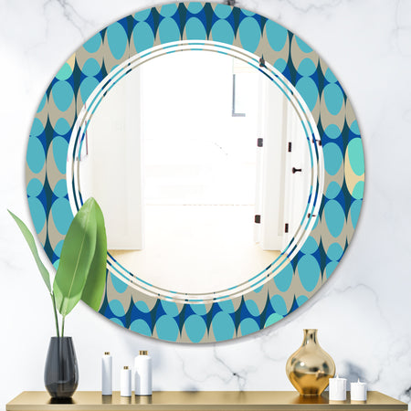 Retro Abstract Design XV - Modern Round or Oval Wall Mirror - Triple C