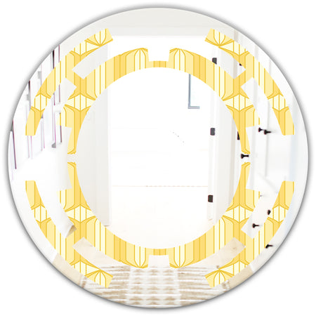Retro Ornamental Design III - Modern Round or Oval Wall Mirror - Space