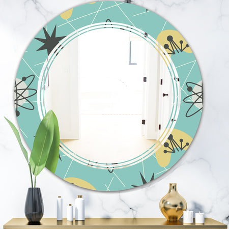 1950 Retro Pattern I - Modern Round or Oval Wall Mirror - Triple C