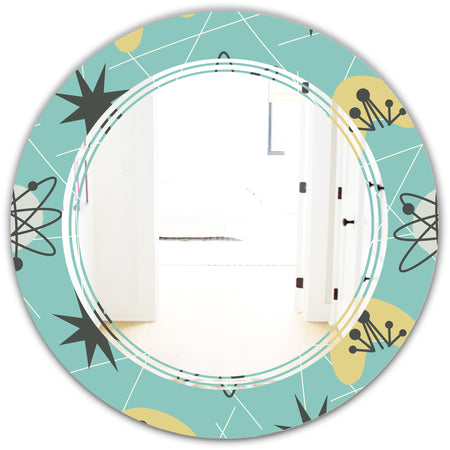1950 Retro Pattern I - Modern Round or Oval Wall Mirror - Triple C