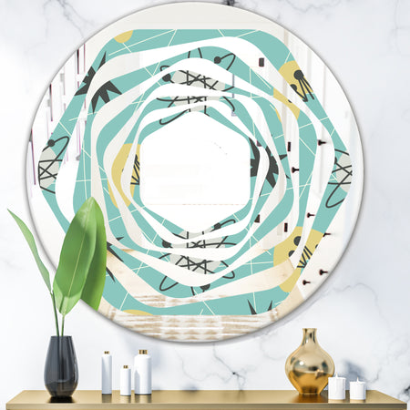 1950 Retro Pattern I - Modern Round or Oval Wall Mirror - Whirl