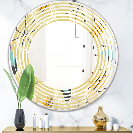 Retro Abstract Design II - Modern Round or Oval Wall Mirror - Wave