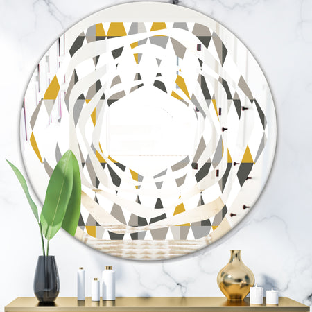 Diamond Retro VIII - Modern Round or Oval Wall Mirror - Whirl