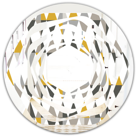 Diamond Retro VIII - Modern Round or Oval Wall Mirror - Whirl