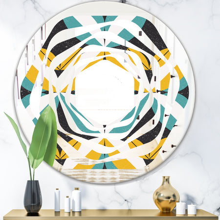 Retro Abstract Design VII - Modern Round or Oval Wall Mirror - Whirl