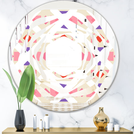 Triangular Retro Design VII - Modern Round or Oval Wall Mirror - Whirl