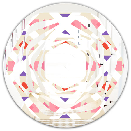 Triangular Retro Design VII - Modern Round or Oval Wall Mirror - Whirl