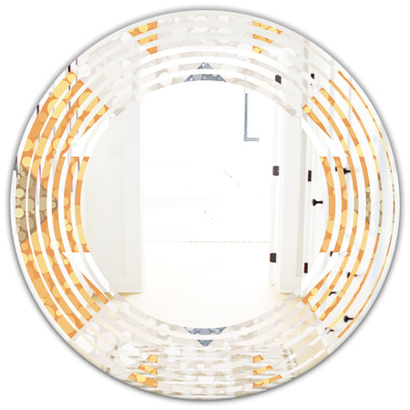 Geometric Retro Design I - Modern Round or Oval Wall Mirror - Wave