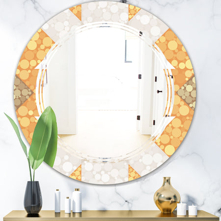 Geometric Retro Design I - Modern Round or Oval Wall Mirror - Triple C