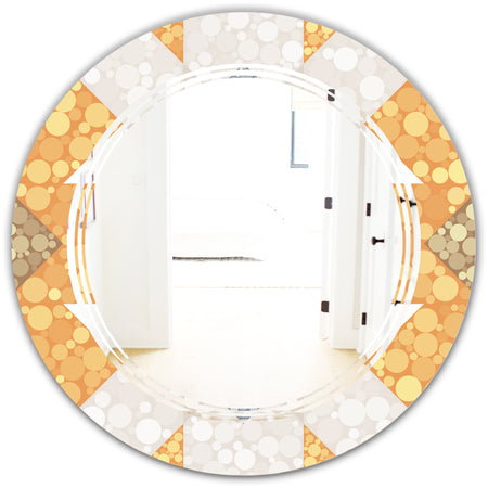 Geometric Retro Design I - Modern Round or Oval Wall Mirror - Triple C