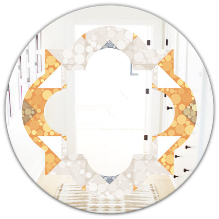 Geometric Retro Design I - Modern Round or Oval Wall Mirror - Quatrefoil