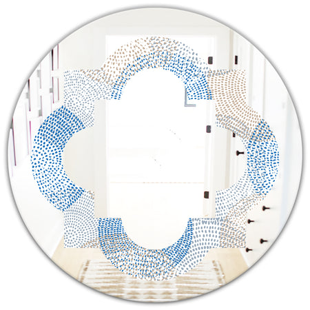 Abstract Retro Design I - Modern Round or Oval Wall Mirror - Quatrefoil