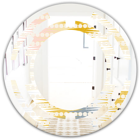 Retro Abstract Design VIII - Modern Round or Oval Wall Mirror - Space