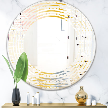 Retro Abstract Design VIII - Modern Round or Oval Wall Mirror - Wave