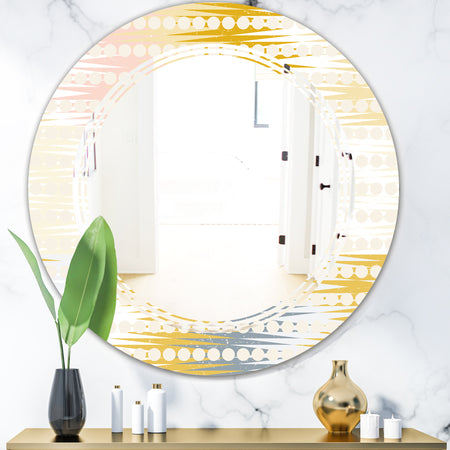 Retro Abstract Design VIII - Modern Round or Oval Wall Mirror - Triple C