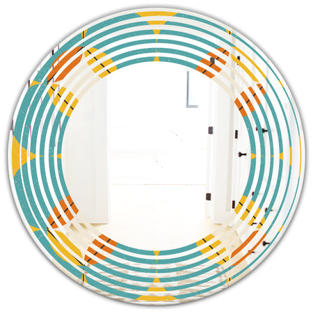 Diamond Retro IV - Cottage Round or Oval Wall Mirror - Wave