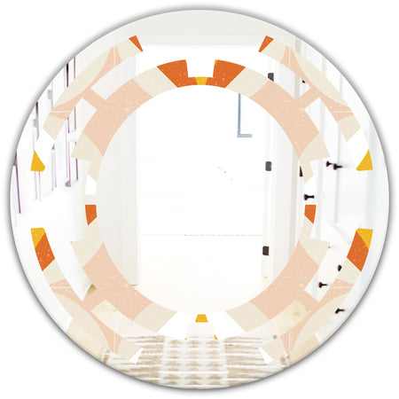 Retro Abstract Design XII - Modern Round or Oval Wall Mirror - Space