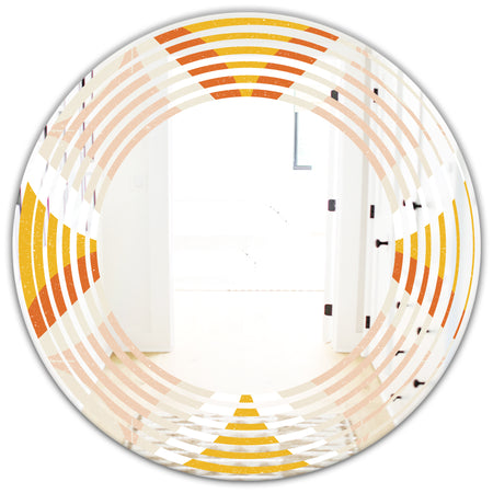 Retro Abstract Design XII - Modern Round or Oval Wall Mirror - Wave