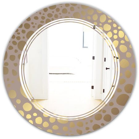 Golden Marble Design III - Modern Round or Oval Wall Mirror - Triple C