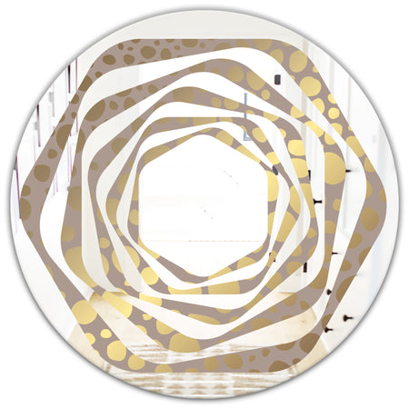 Golden Marble Design III - Modern Round or Oval Wall Mirror - Whirl