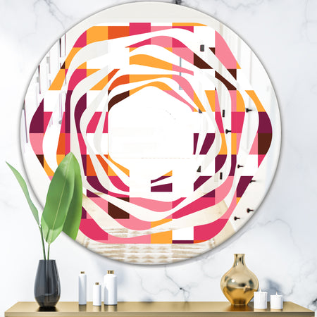 Retro Geometric Design VII - Modern Round or Oval Wall Mirror - Whirl