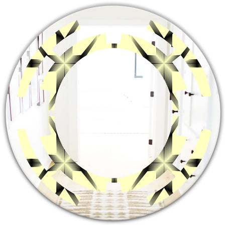 Oriental Ornament. Flower Pattern - Modern Round or Oval Wall Mirror - Space