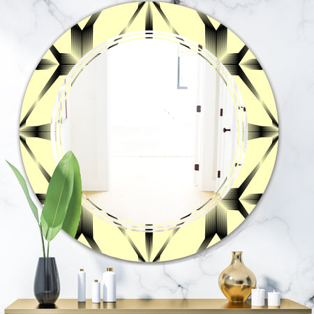 Oriental Ornament. Flower Pattern - Modern Round or Oval Wall Mirror - Triple C