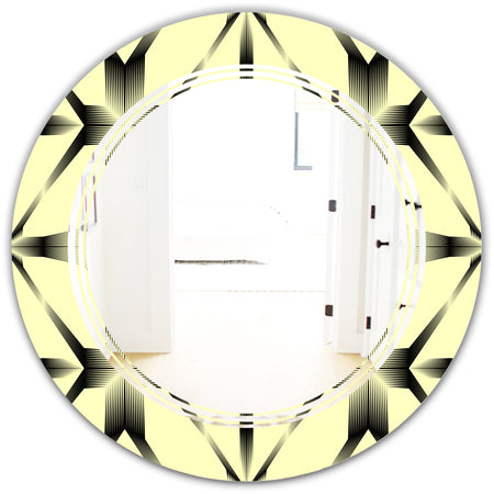 Oriental Ornament. Flower Pattern - Modern Round or Oval Wall Mirror - Triple C
