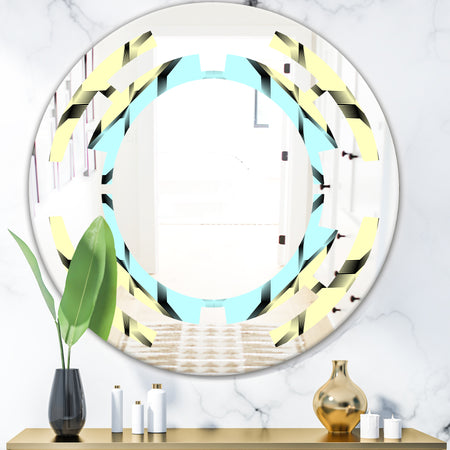 Black and White Fashion Ornament - Modern Round or Oval Wall Mirror - Space