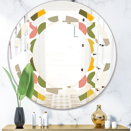 Vintage Circular Design I - Modern Round or Oval Wall Mirror - Space