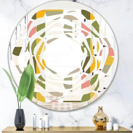 Vintage Circular Design I - Modern Round or Oval Wall Mirror - Whirl