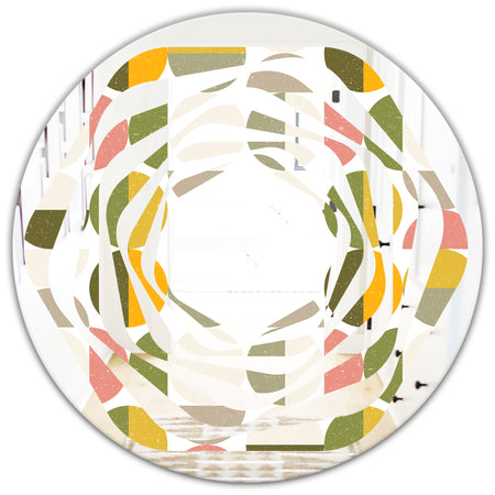 Vintage Circular Design I - Modern Round or Oval Wall Mirror - Whirl